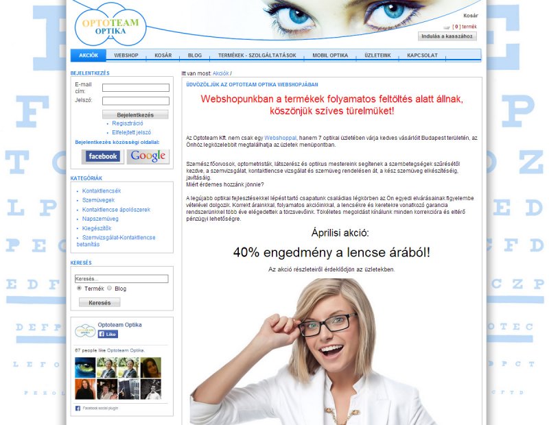 Optoteam - Kontaktlencse, szemüveg webáruház